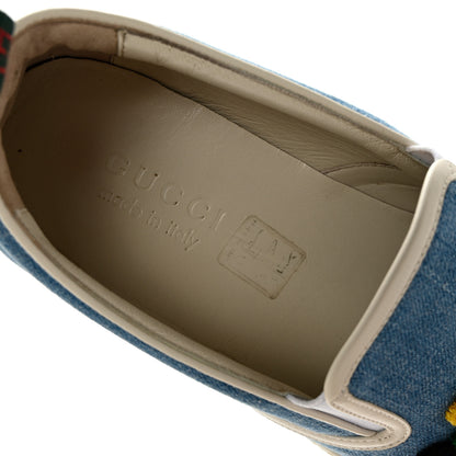 Gucci Kura Denim Logo Embroidered Mens Slip On Sneakers 7.5 Blue 8 of 12