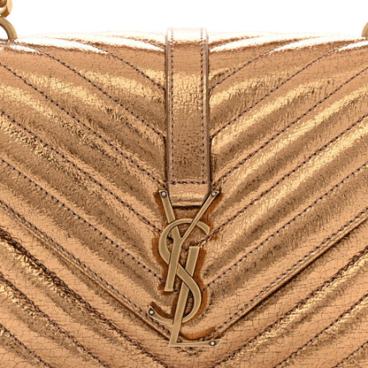 Saint Laurent Metallic Cracked Calfskin Matelasse Monogram Medium College Bag Copper 7 of 10