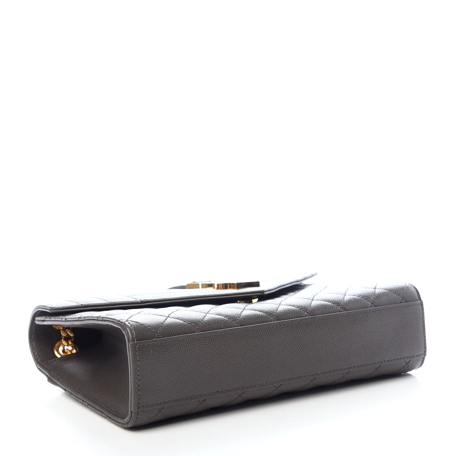 Saint Laurent Grain De Poudre Textured Mixed Matelasse Triquilt Medium Monogram Satchel Pebble 4 of 9