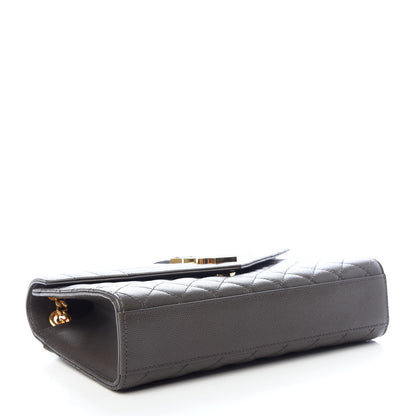Saint Laurent Grain De Poudre Textured Mixed Matelasse Triquilt Medium Monogram Satchel Pebble 4 of 9