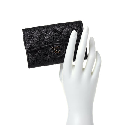 Chanel Caviar Quilted Flap Card Holder Wallet Black 2 of 11