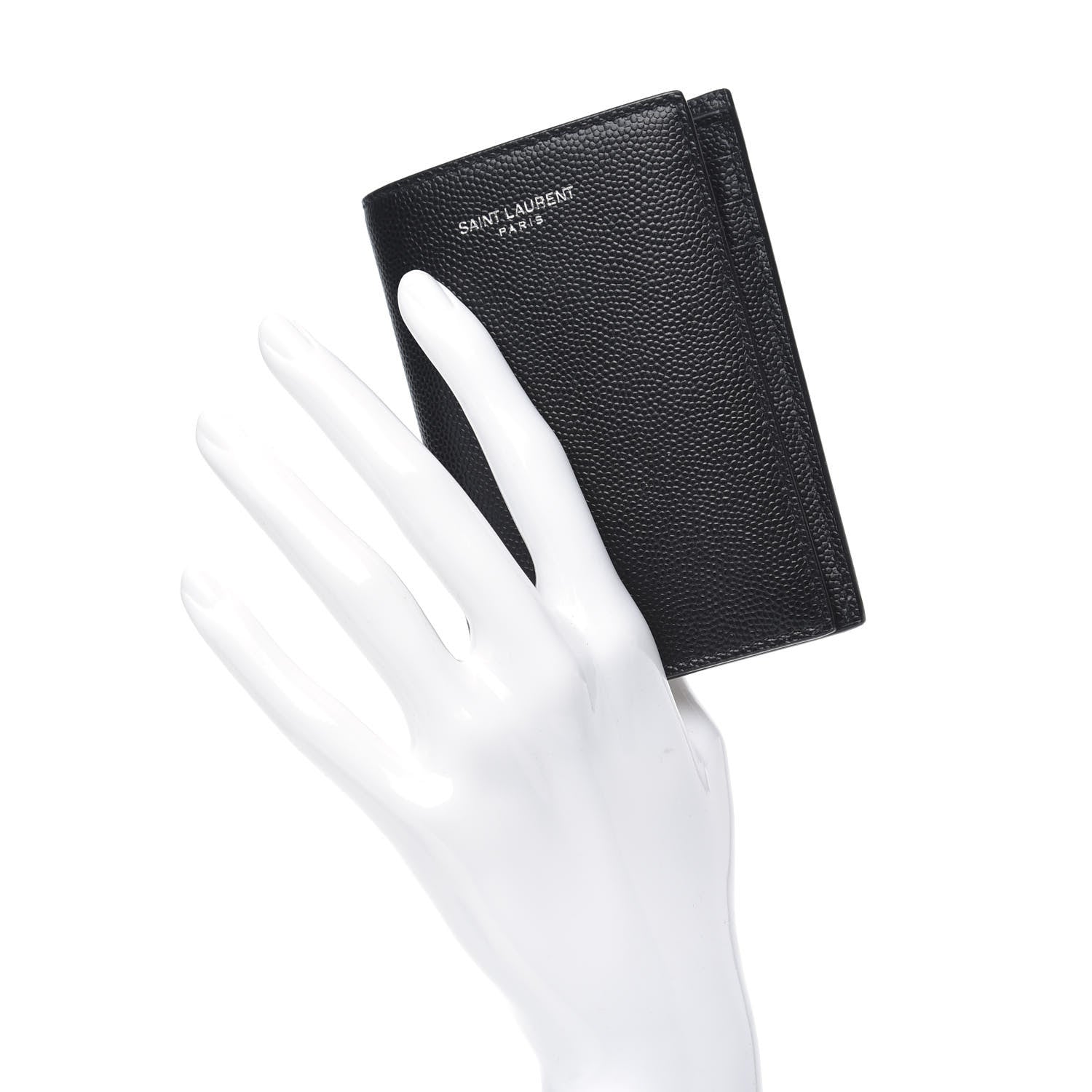 Saint Laurent Grain De Poudre Credit Card Wallet Black 2 of 7