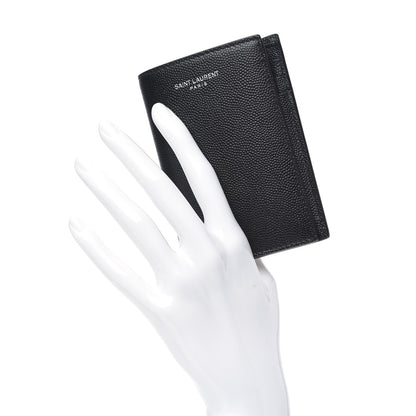 Saint Laurent Grain De Poudre Credit Card Wallet Black 2 of 7