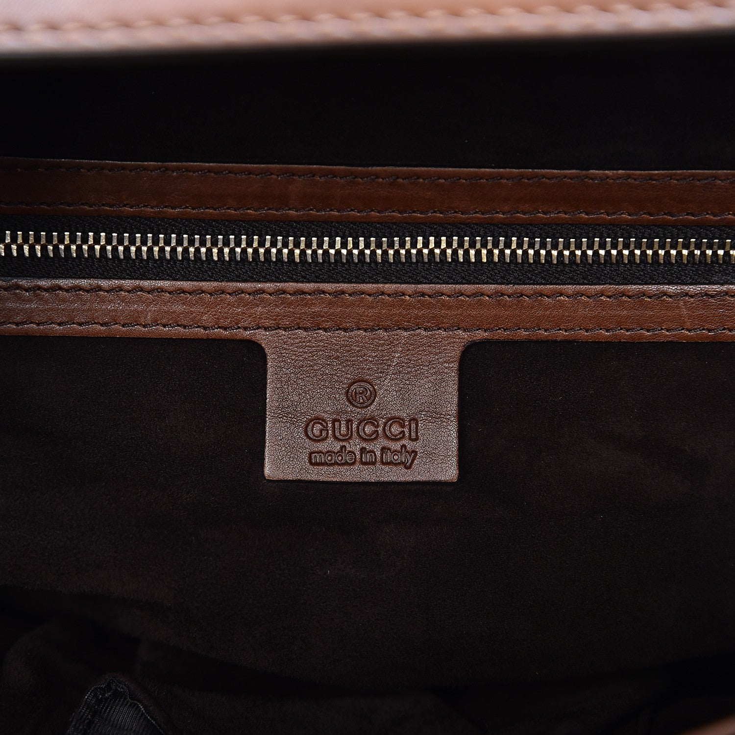 Gucci Calfskin Handmade Medium Top Handle Bag Brown 6 of 16