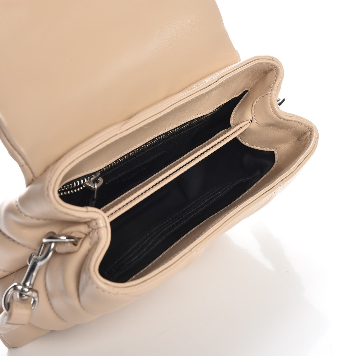 Saint Laurent Calfskin Y Quilted Monogram Toy Loulou Crossbody Bag Nude Powder 5 of 8