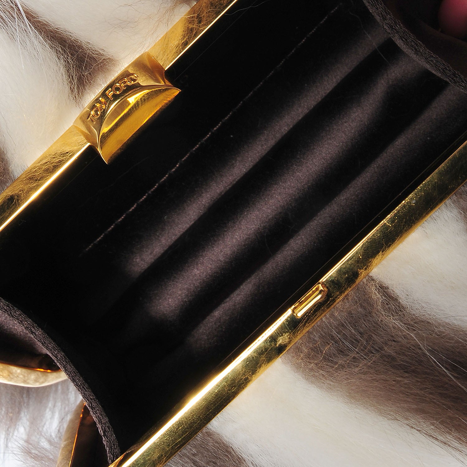Tom Ford Skunk Fur Minaudière Clutch Brown 5 of 7