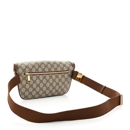 Gucci GG Supreme Monogram Textured Calfskin Retro Interlocking G Belt Bag Beige Ebony Brown Sugar 3 of 8