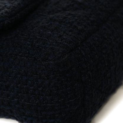 Chanel Tweed Quilted Large Chanel 19 Flap Navy Blue 11 of 16
