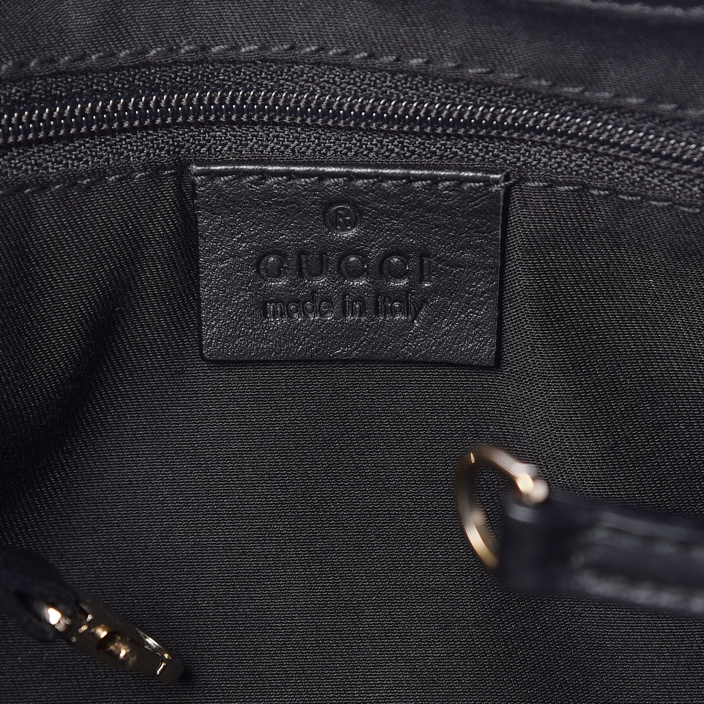 Calfskin Large D Gold Ring Shoulder Bag Black