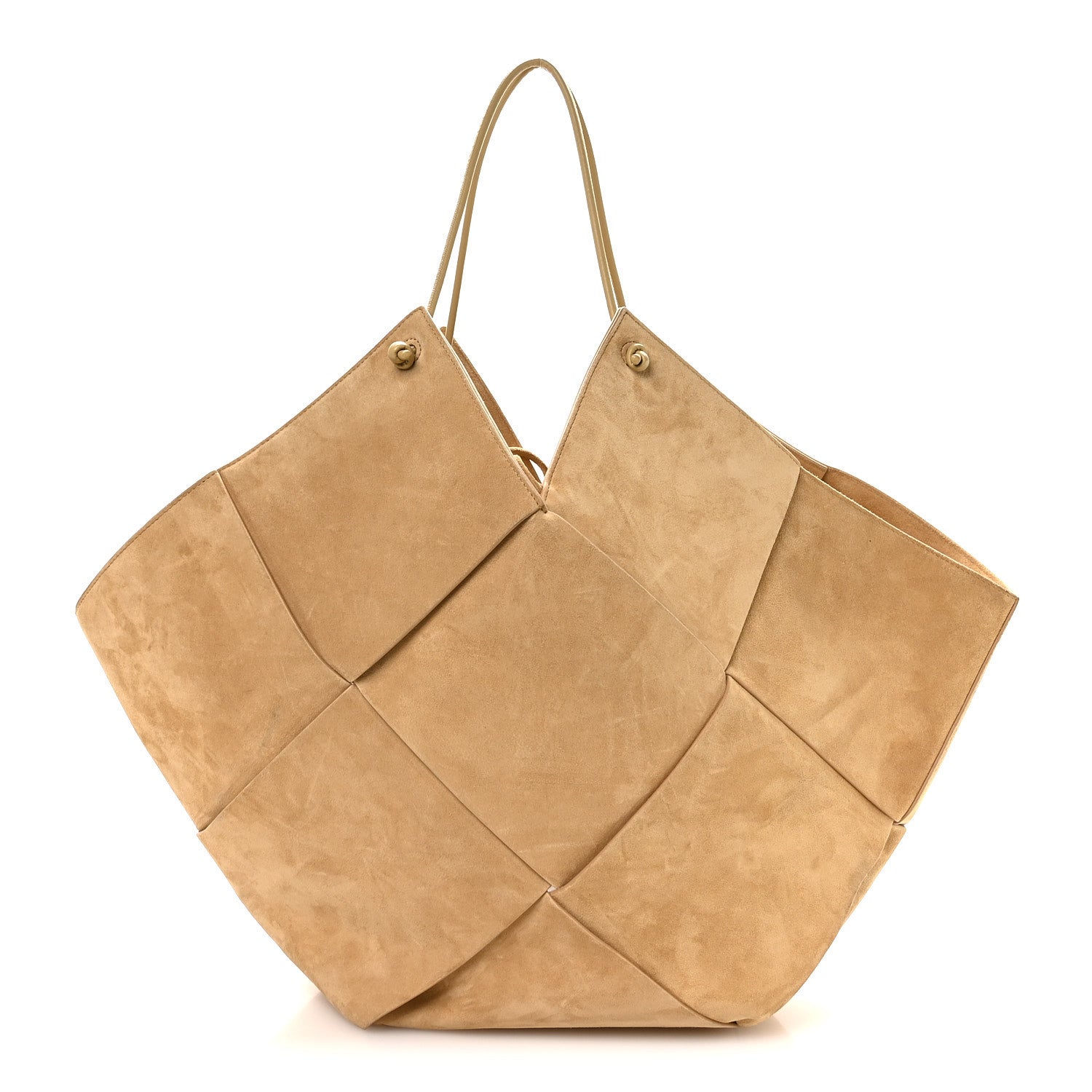Bottega Veneta Suede Maxi Intrecciato Tote Cane Sugar Tapioca 1 of 9