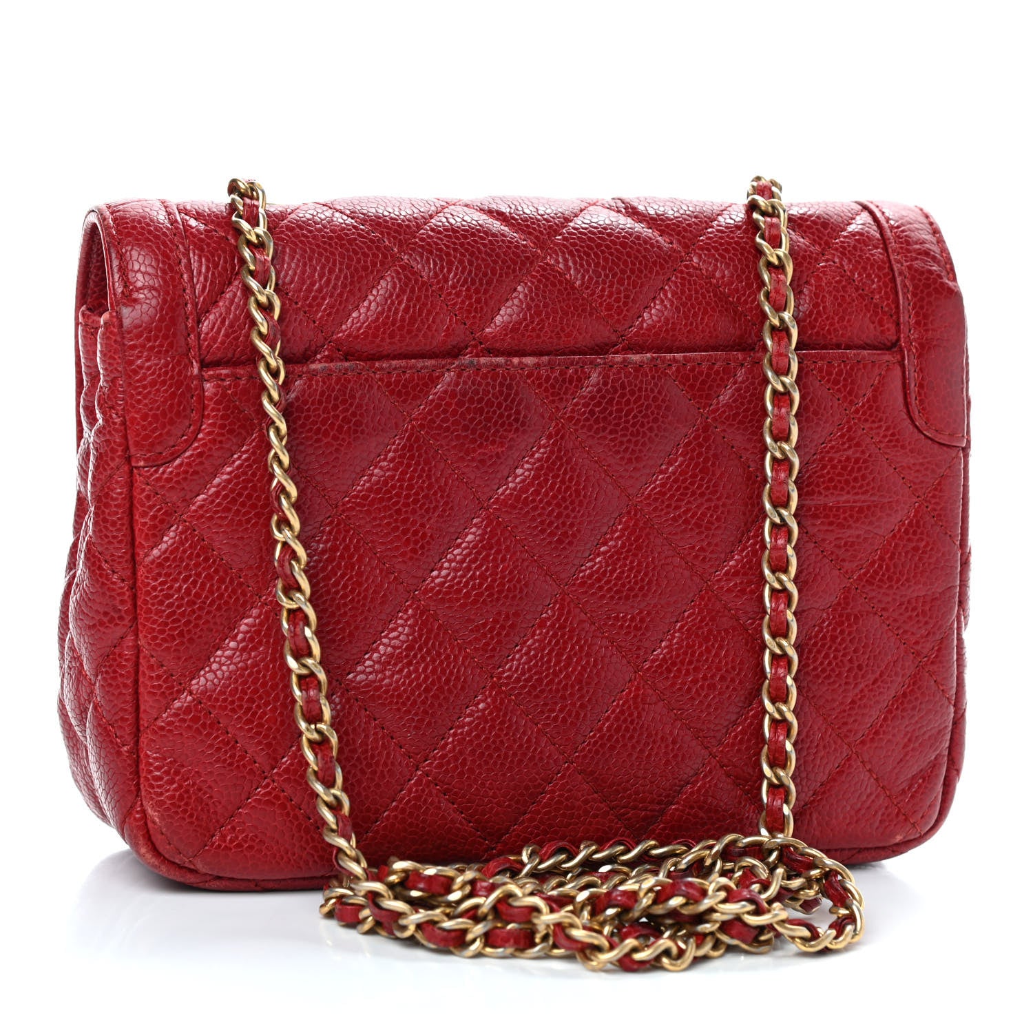 Chanel Caviar Quilted Mini Square Flap Red 2 of 10