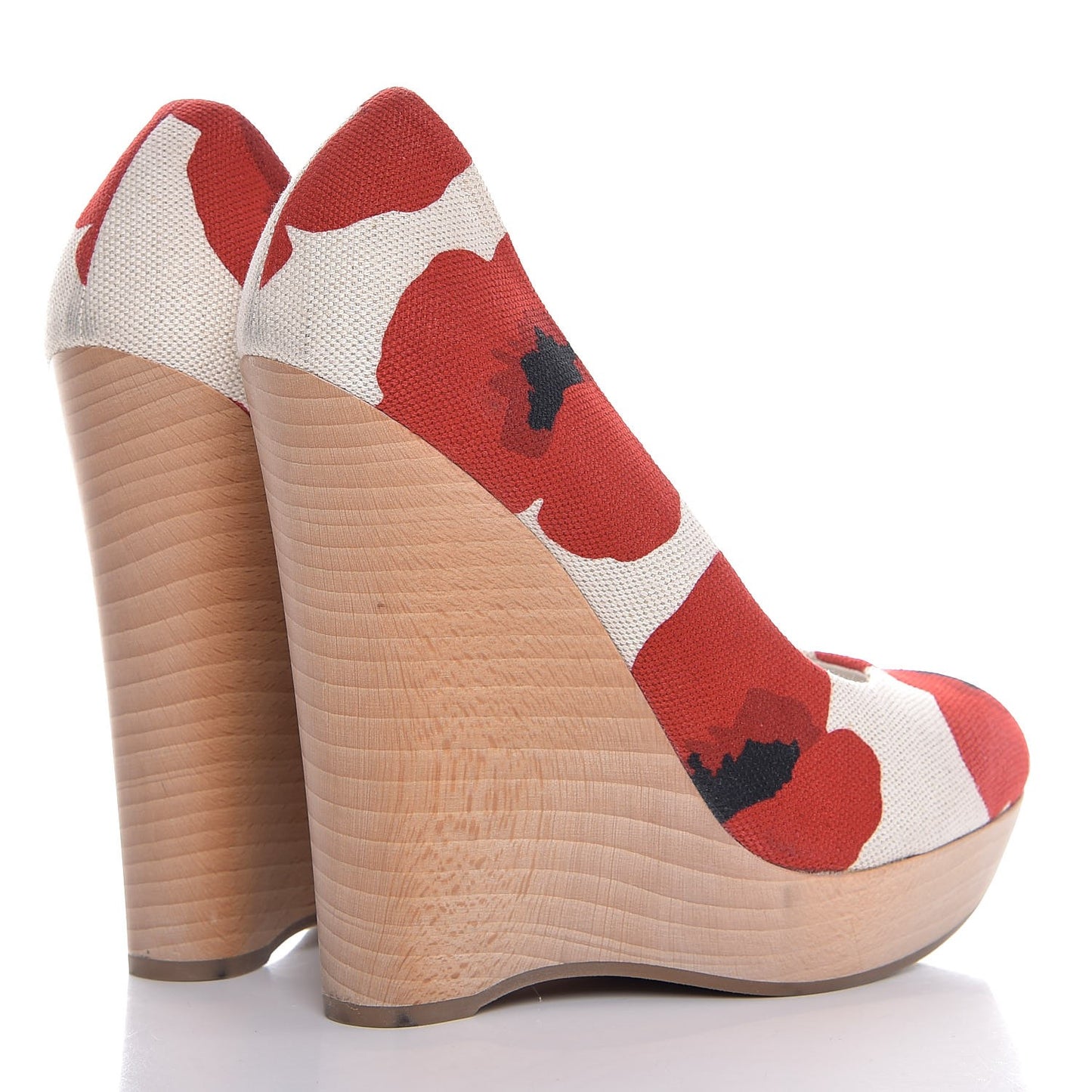 Canvas Printed Maryna 105 Wedges 40 Blanc Poppy