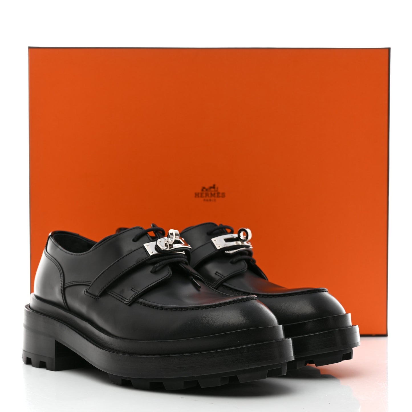 Calfskin First Derby Shoes 37.5 Black