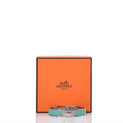 Hermes Enamel Narrow Clic Clac H Bracelet PM Bleu Atoll 5 of 5