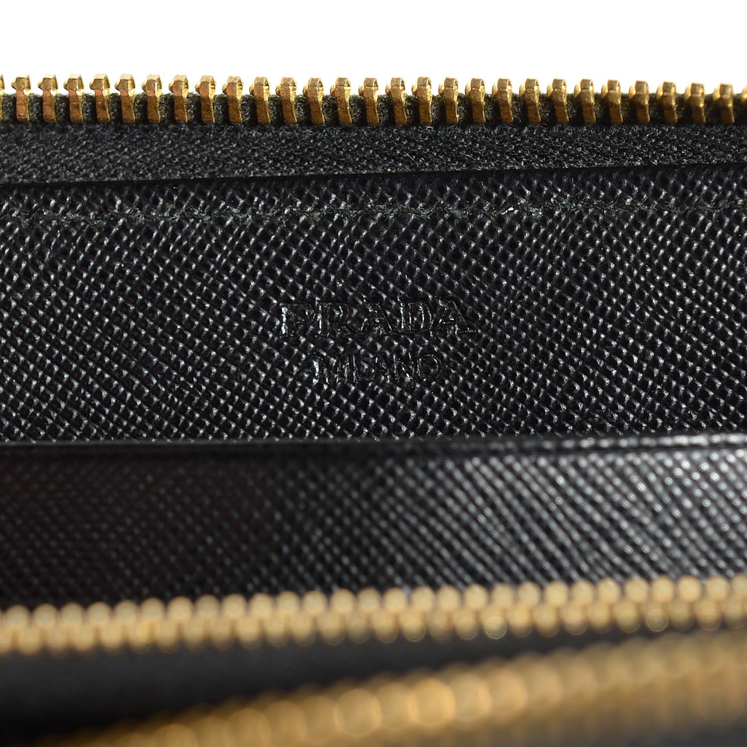 Prada Saffiano Metal Zip Around Wallet Nero Black 7 of 10