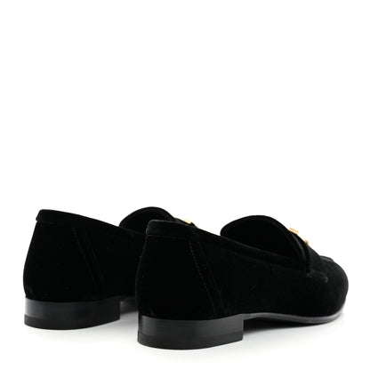 Hermes Velvet Womens Paris Loafers 35 Black 4 of 9