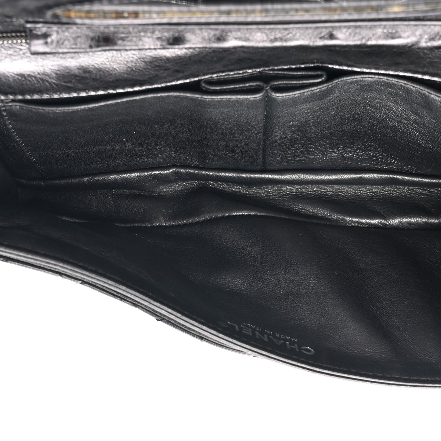 Glazed Calfskin 2.55 Reissue East West Clutch Black