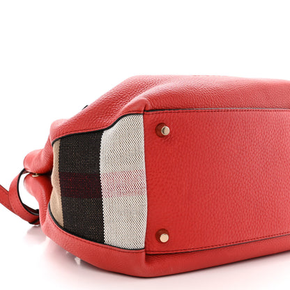 Burberry Grainy Calfskin House Check Small Maidstone Red 10 of 17