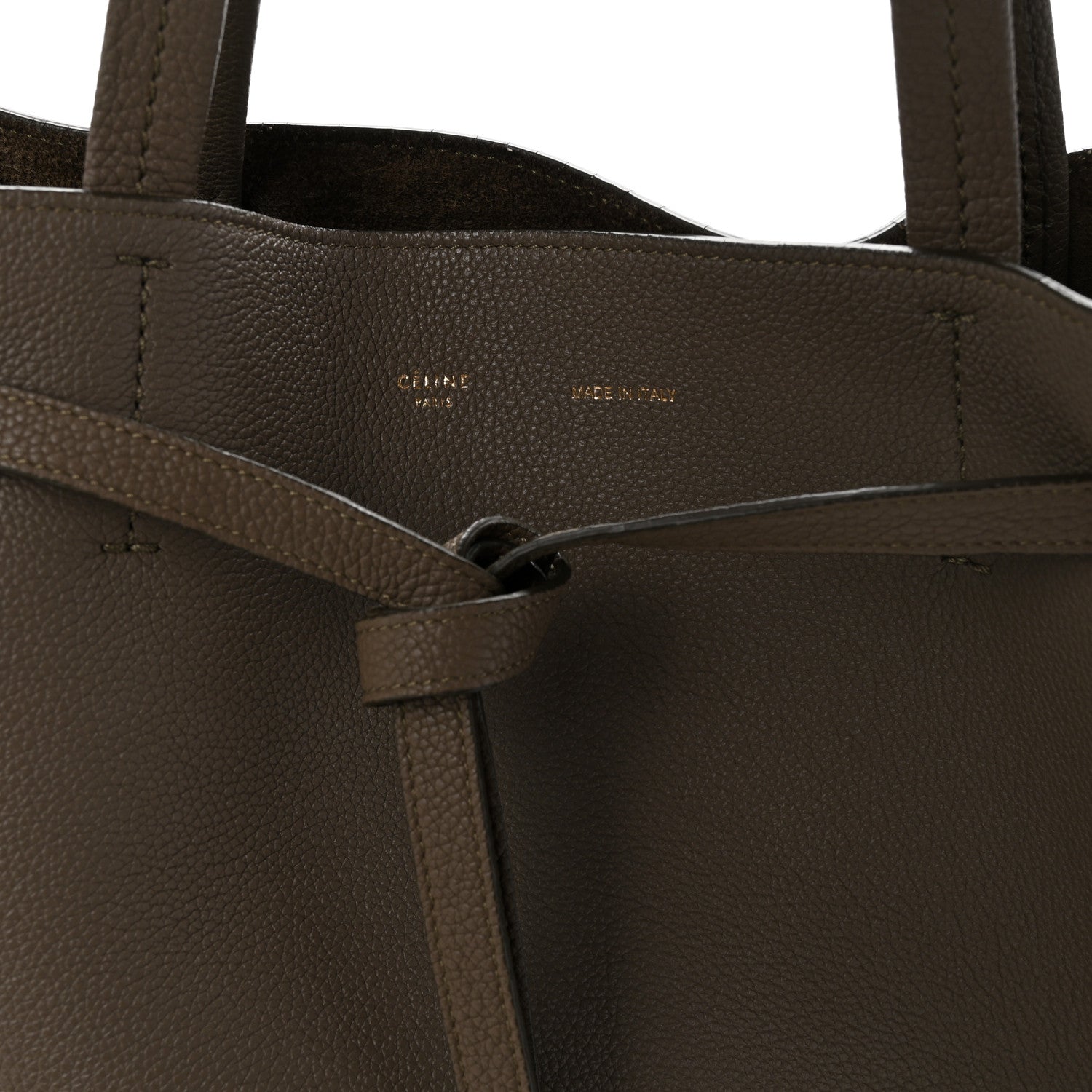 Celine Soft Grained Calfskin Small Belt Cabas Phantom  Taupe 8 of 12