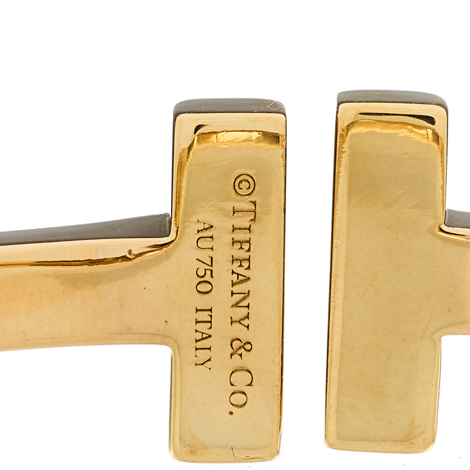 18K Yellow Gold Diamond T Square Pave Bracelet