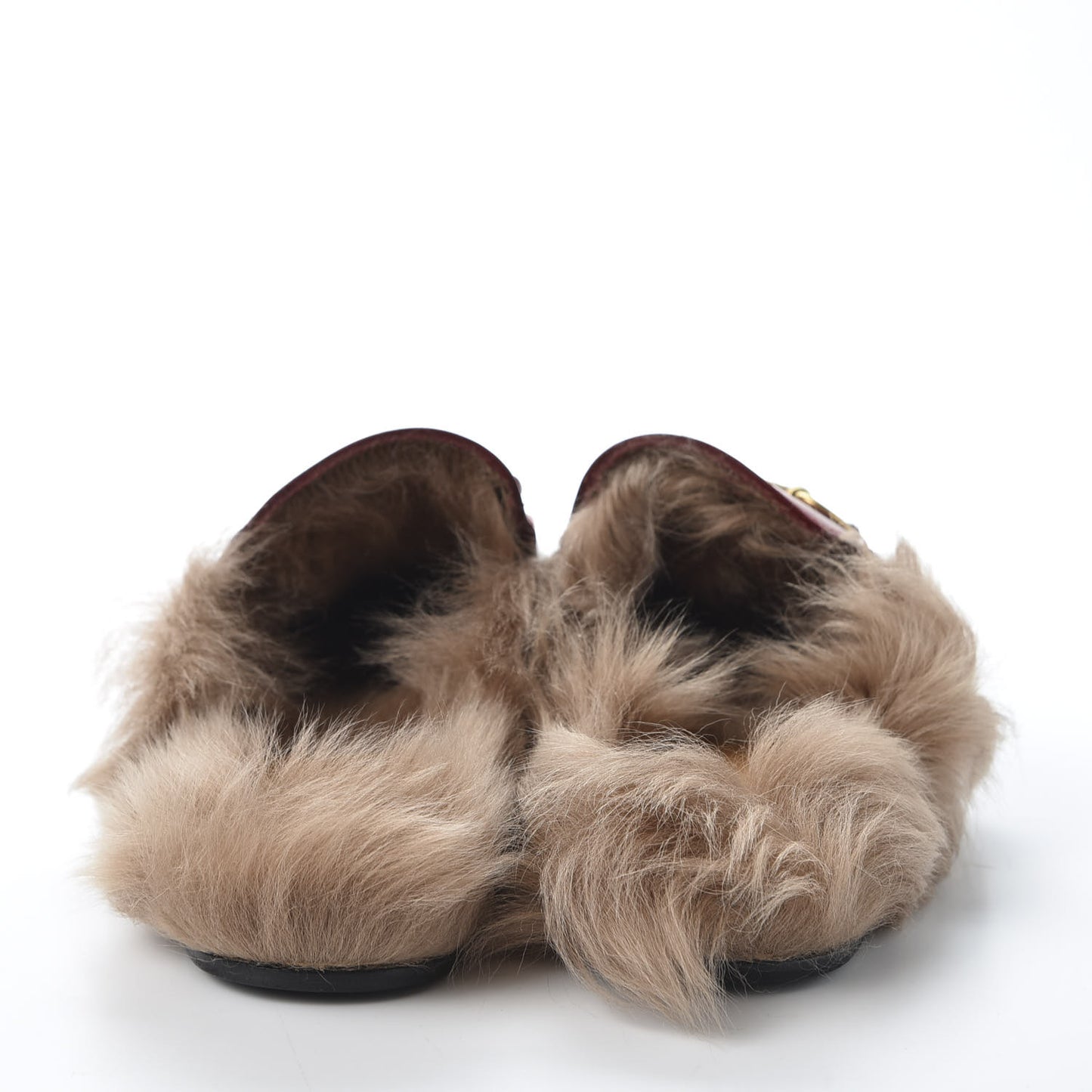 Betis Glamour Calfskin Fur Womens Princetown Slippers 37.5 Hibiscus Red Naturale