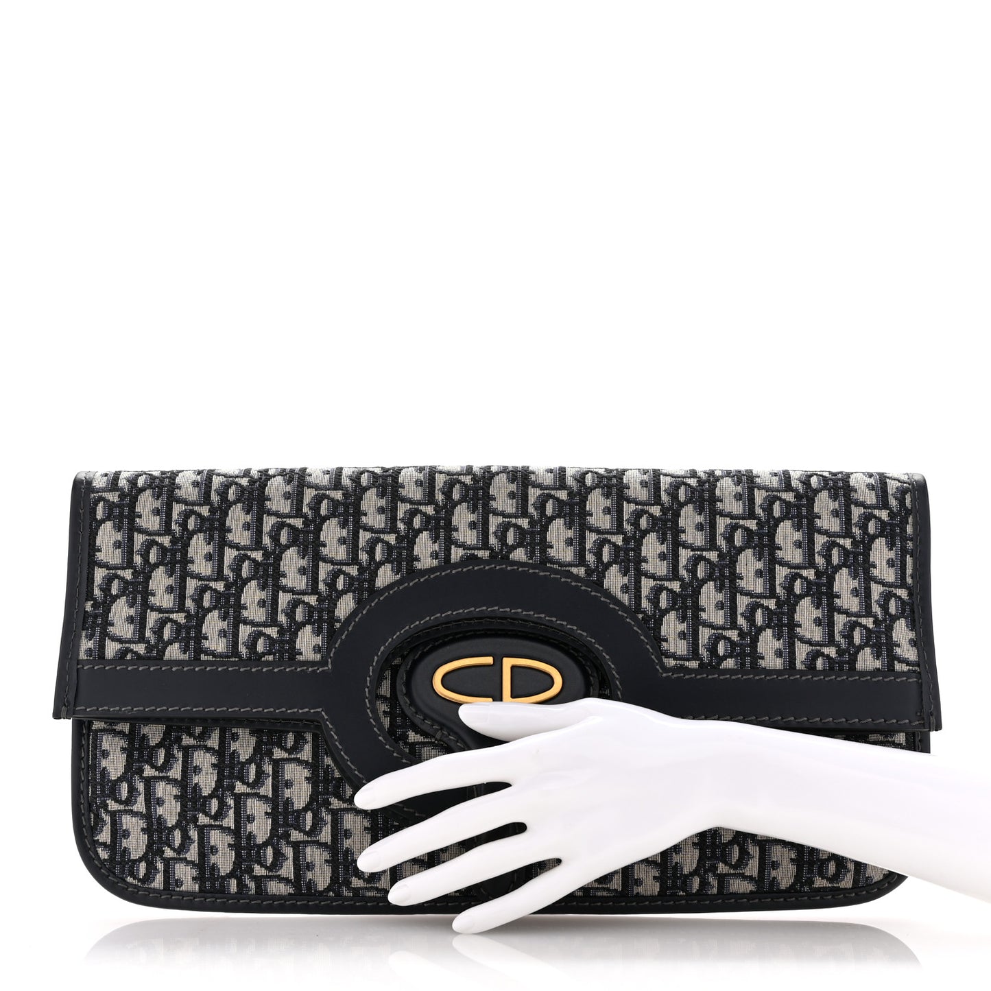 Oblique Fold Over Clutch Blue