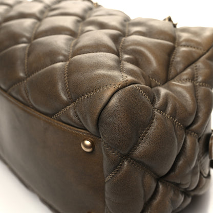 Chanel Calfskin Bubble Quilt Bowler Brown 12 of 12