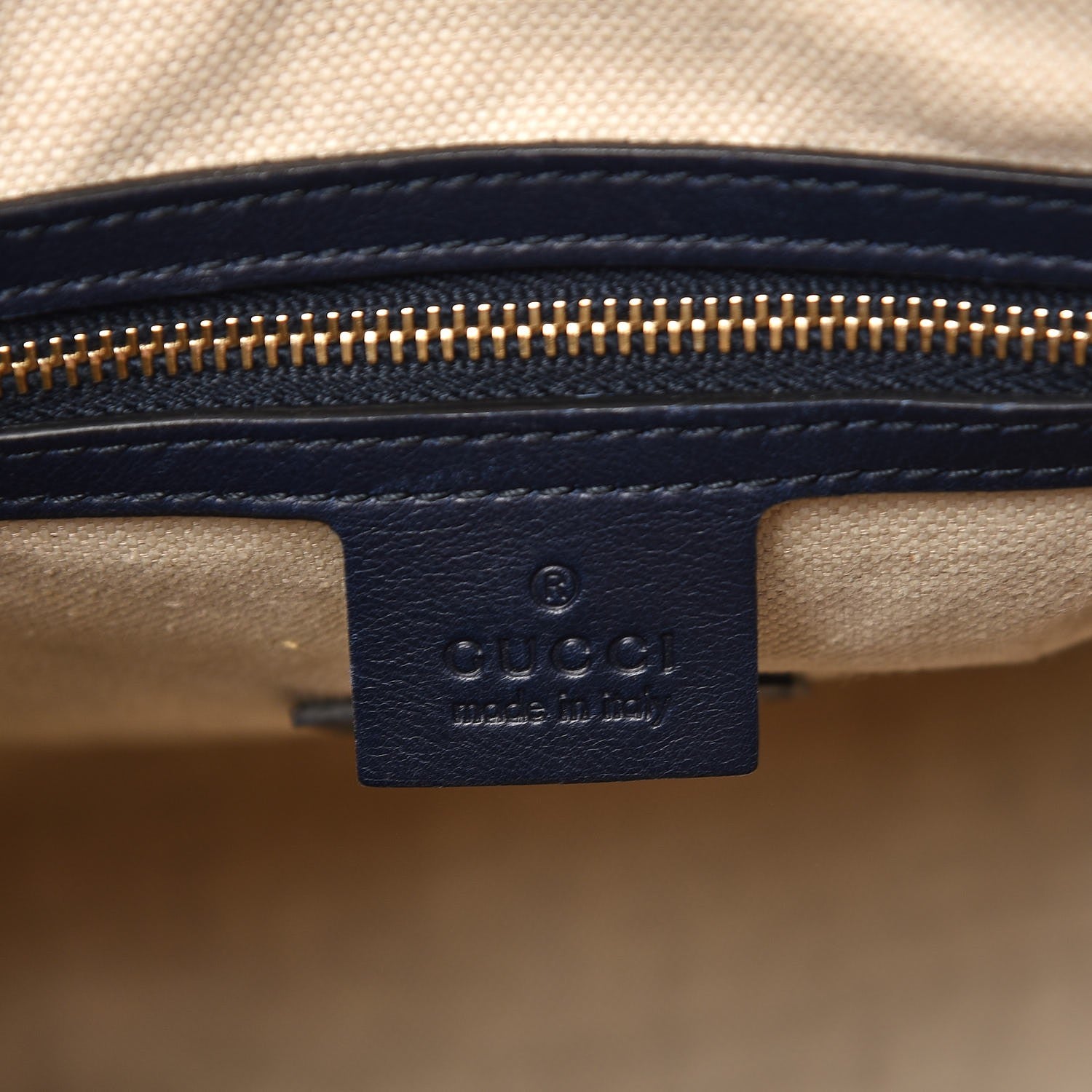Gucci Calfskin Microguccissima Trim Medium Joy Boston Navy Blue 8 of 15