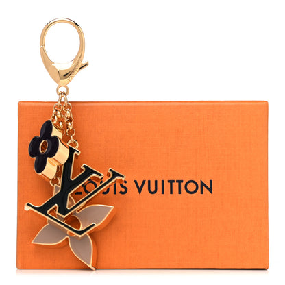 Louis Vuitton Metal Enamel Fleur De Monogram Bag Charm Dore 5 of 5