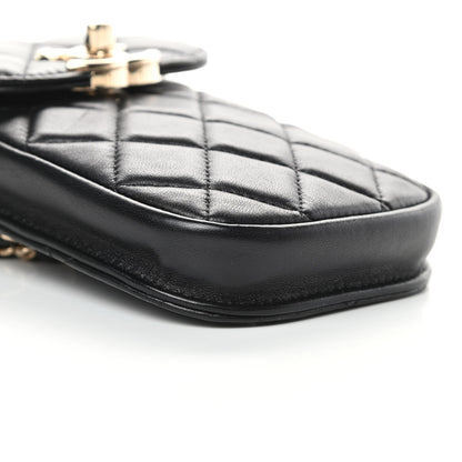 Chanel Lambskin Quilted CC Phone Holder Black 10 of 12