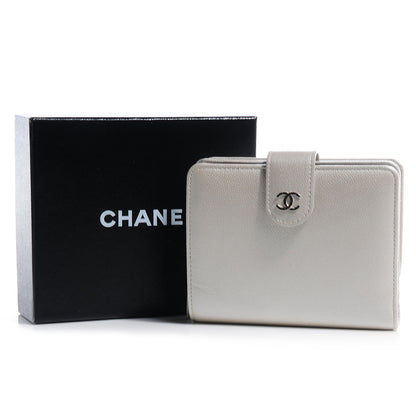 Chanel Caviar French Compact Wallet Silver 9 of 9