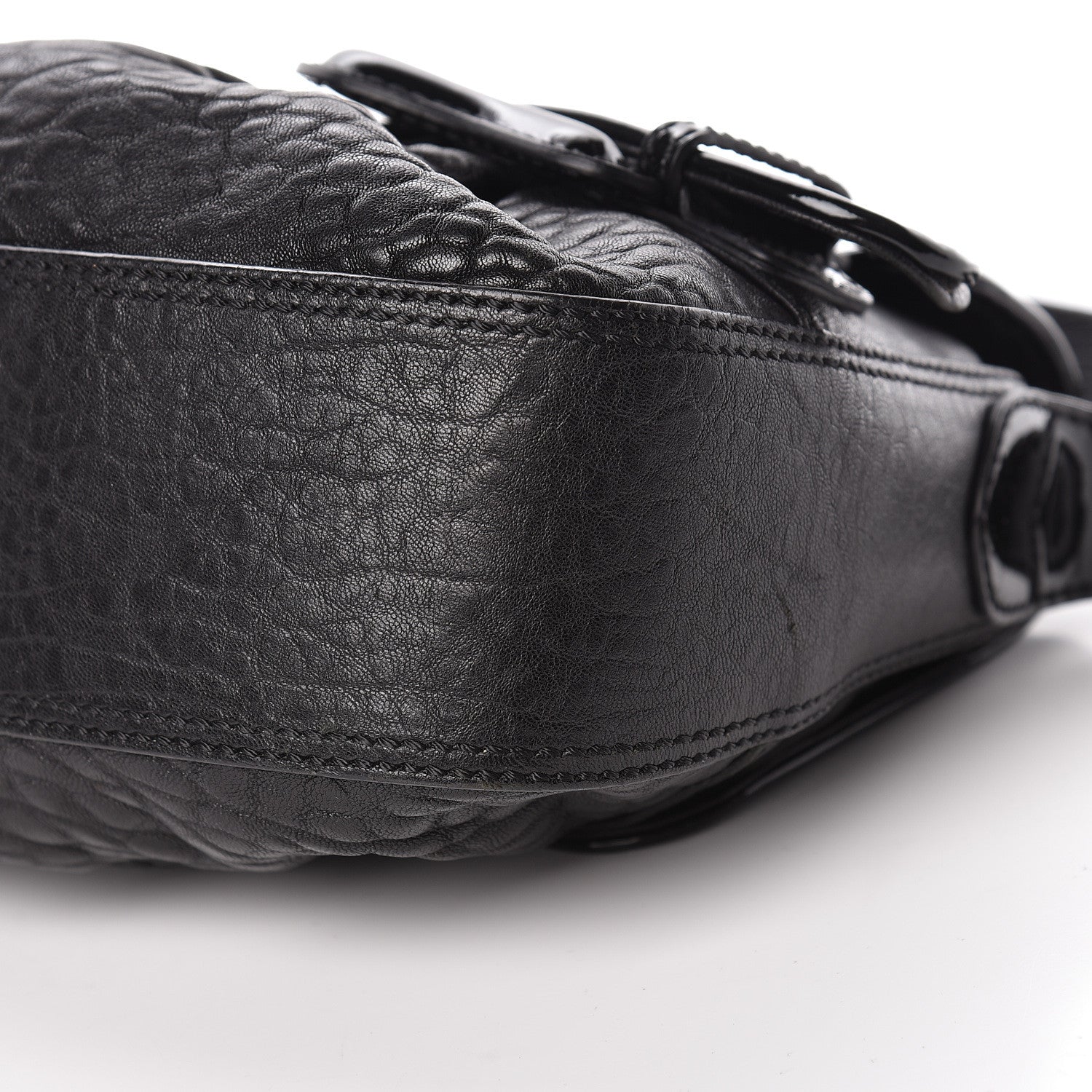 Fendi Nappa Patent B Bis Flap Bag Black 9 of 10