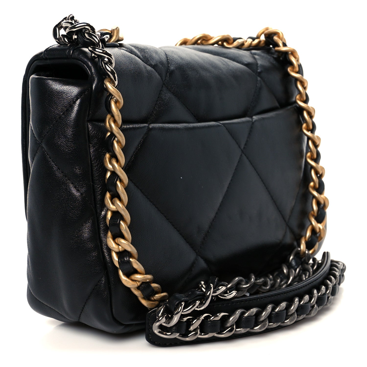 Chanel Goatskin Quilted Medium Chanel 19 Flap Black 3 of 11