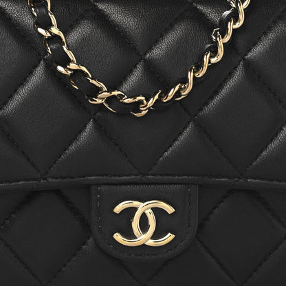 Chanel Lambskin Quilted Flap Phone Holder With Chain Black 9 of 12