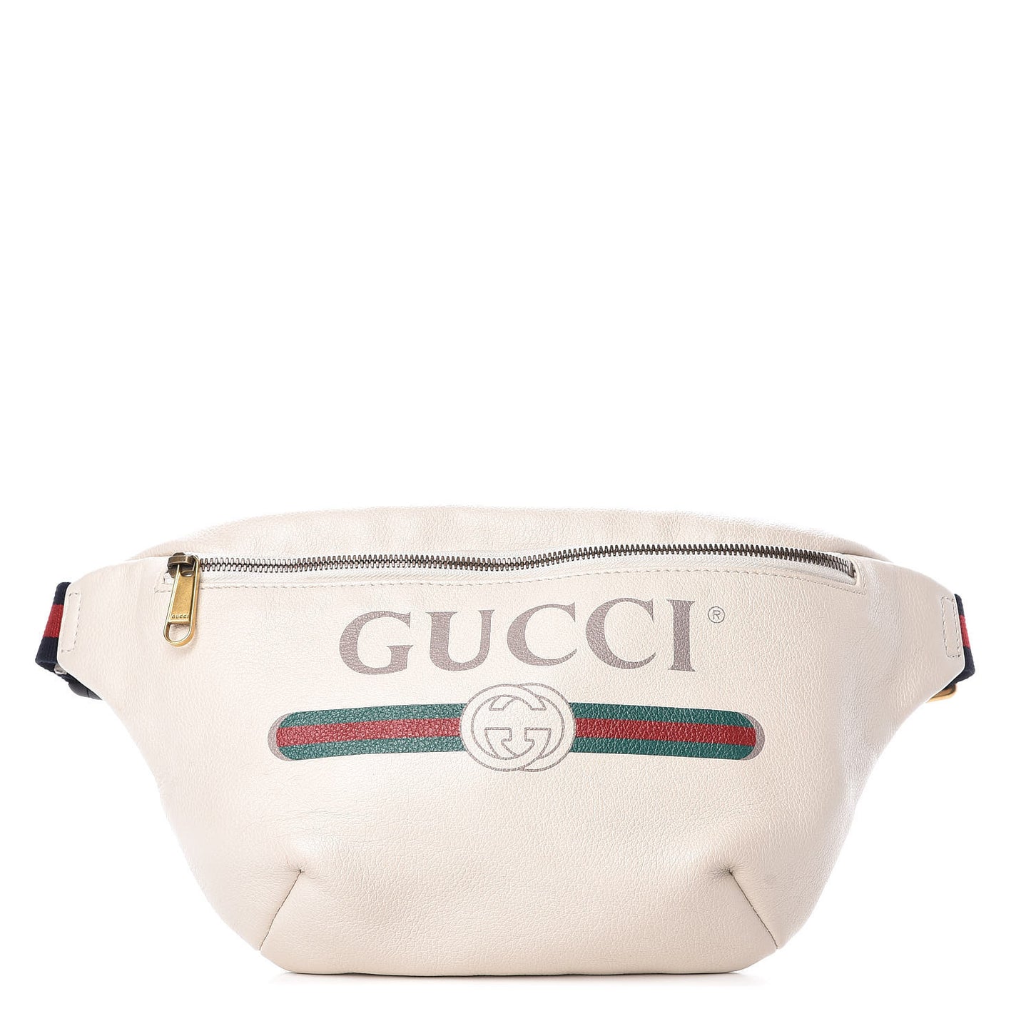 Grained Calfskin Logo Belt Bag White