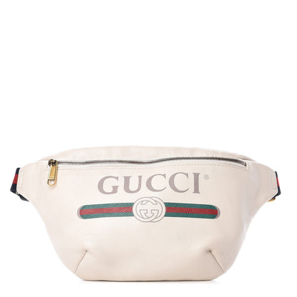 Gucci Grained Calfskin Logo Belt Bag White 1 of 9