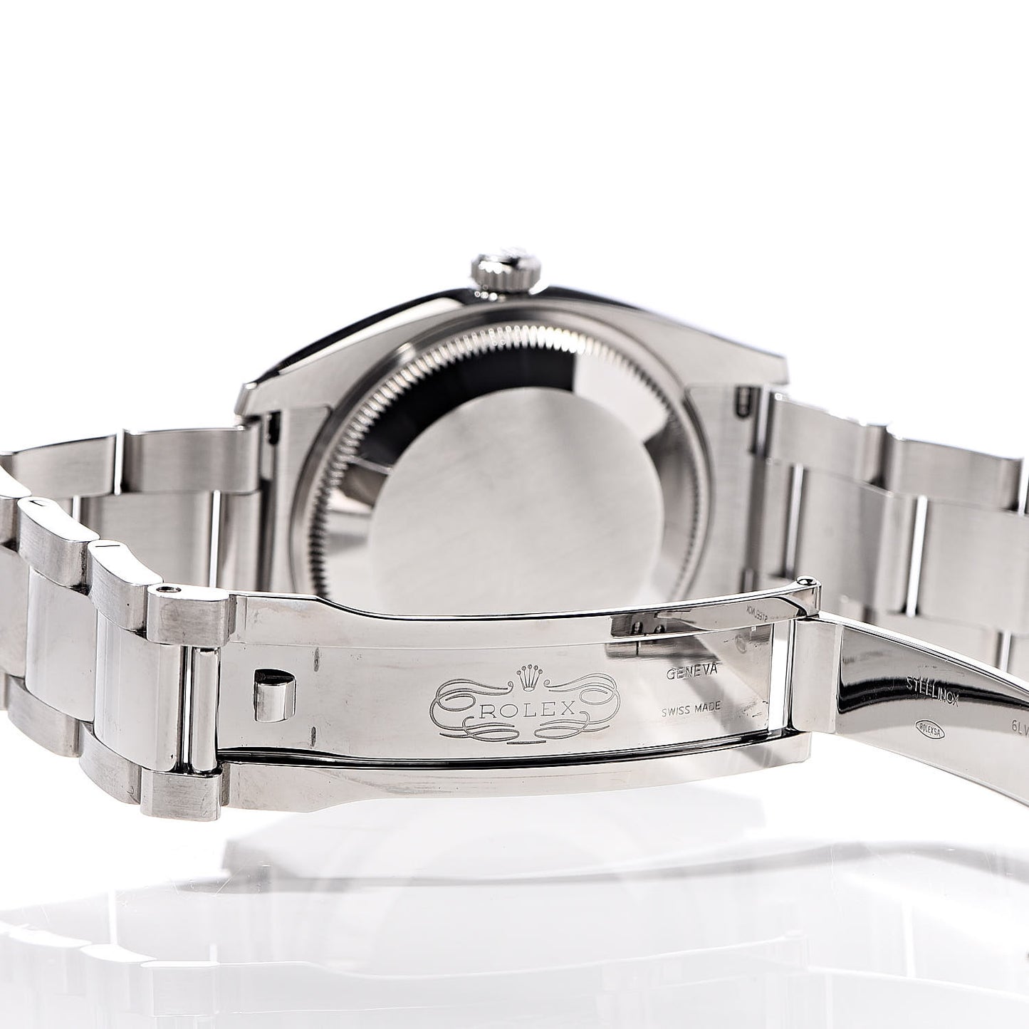 Stainless Steel 18K White Gold Diamond 34mm Oyster Perpetual Date Watch Black 115234