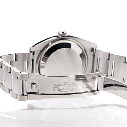 Rolex Stainless Steel 18K White Gold Diamond 34mm Oyster Perpetual Date Watch Black 115234 7 of 8