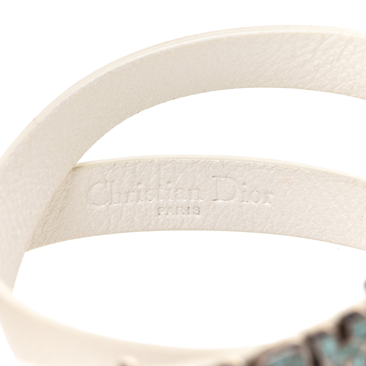Christian Dior Calfskin J'adior Double Bracelet White Torquoise 4 of 5