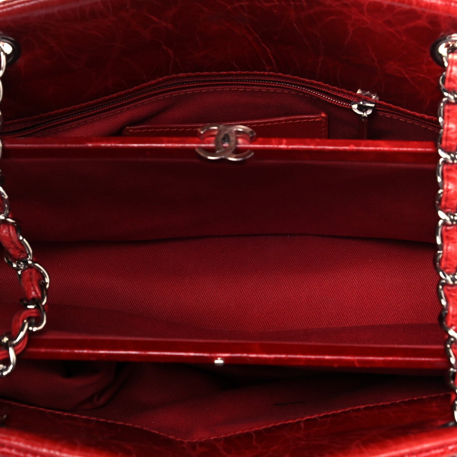 Chanel Glazed Calfskin Quilted Medium Just Mademoiselle Red 6 of 16