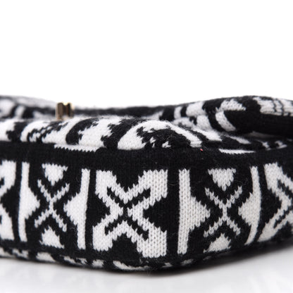 Chanel Cashmere Knit Coco Neige Flap Black White 7 of 10