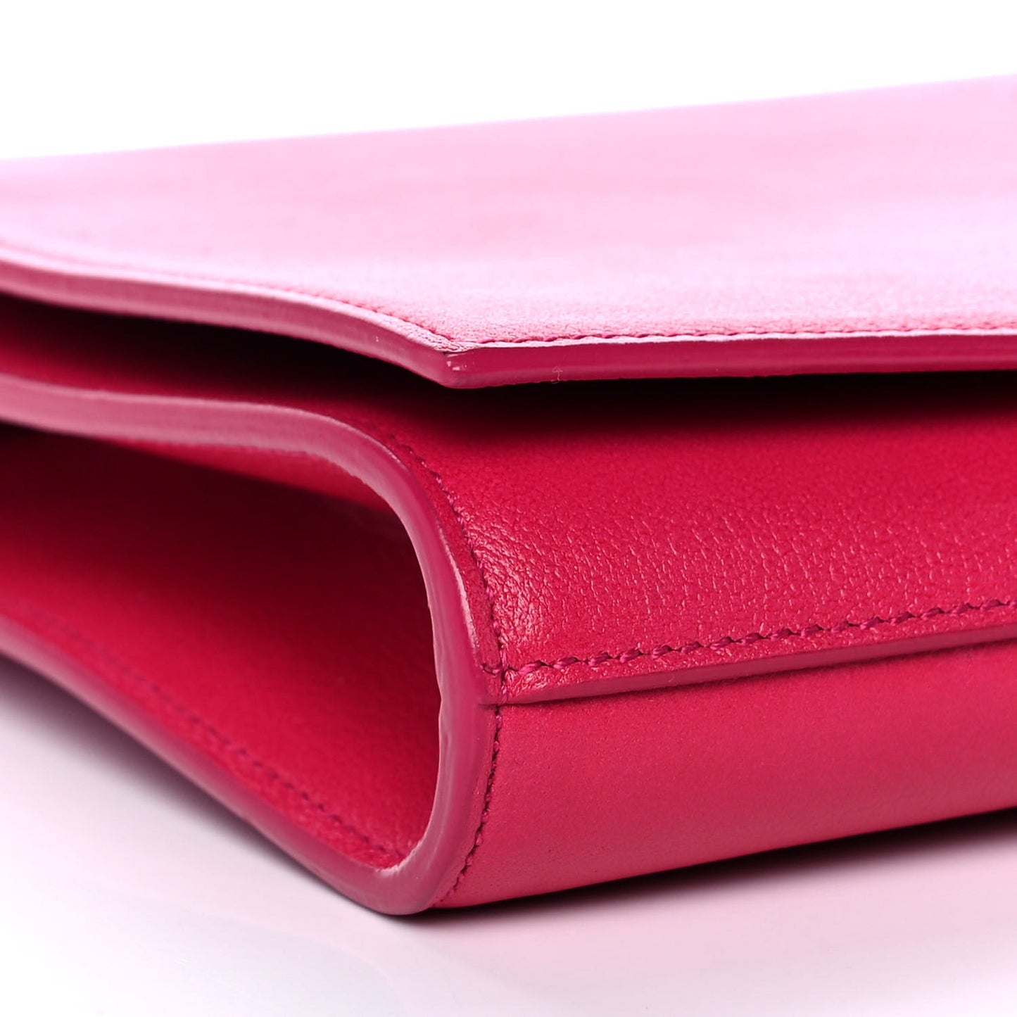Calfskin Monogram Large Belle De Jour Clutch Lipstick Fuchsia