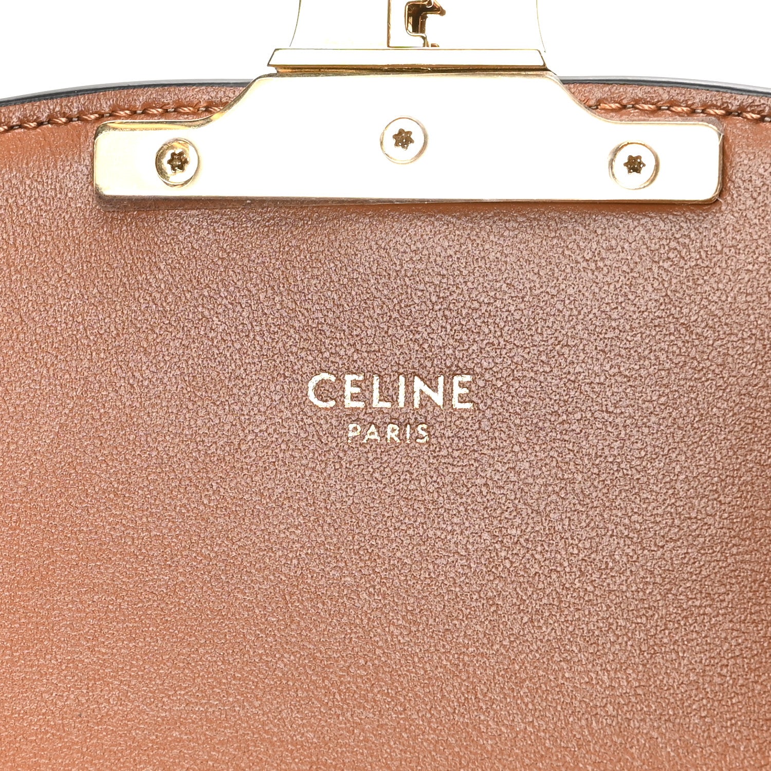 Celine Textile Calfskin Classique Triomphe Bag Natural Tan 6 of 9