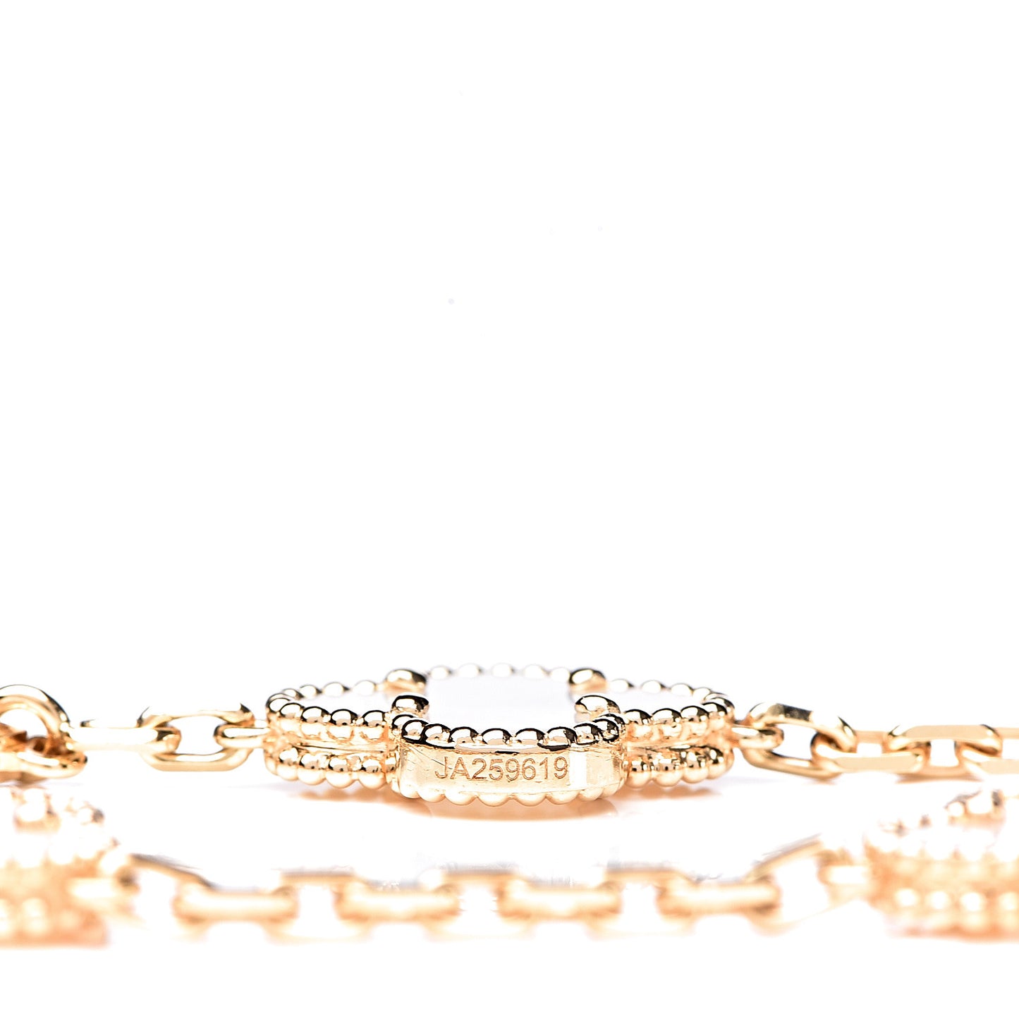 18K Yellow Gold Mother of Pearl 5 Motifs Vintage Alhambra Bracelet