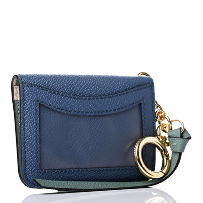 Burberry Soft Grain Calfskin Haymarket Check Camberwell Card Case Blue 2 of 4