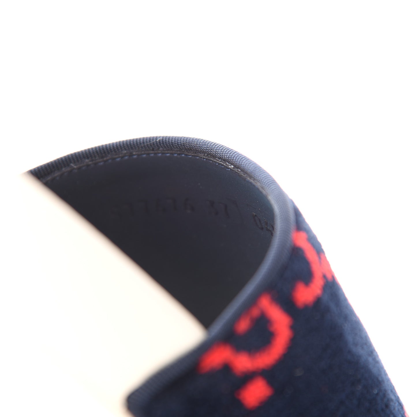 Terry Cloth GG Monogram Slide Sandals 37 Blue Red