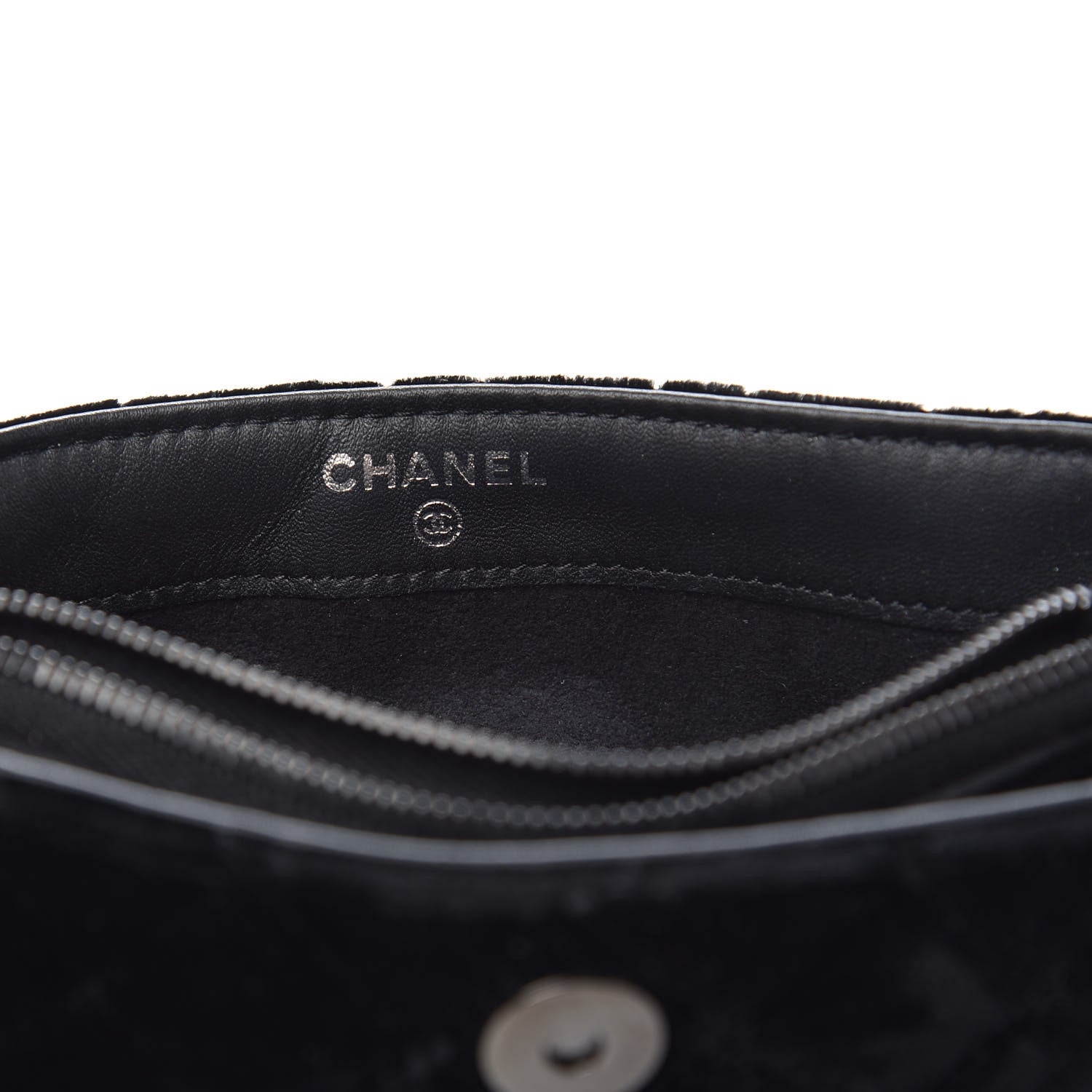 Chanel Velvet Quilted Small Clutch With Chain Black 6 of 11