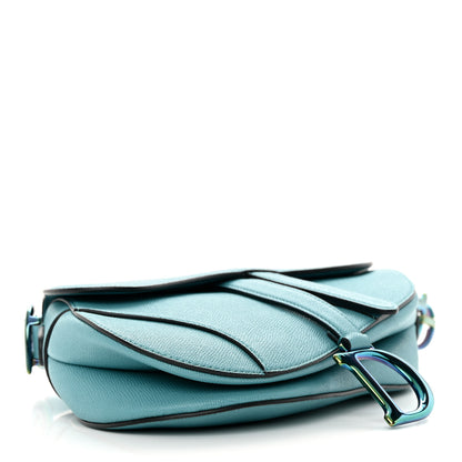 Christian Dior Grained Calfskin Saddle Bag Azure Blue 4 of 11