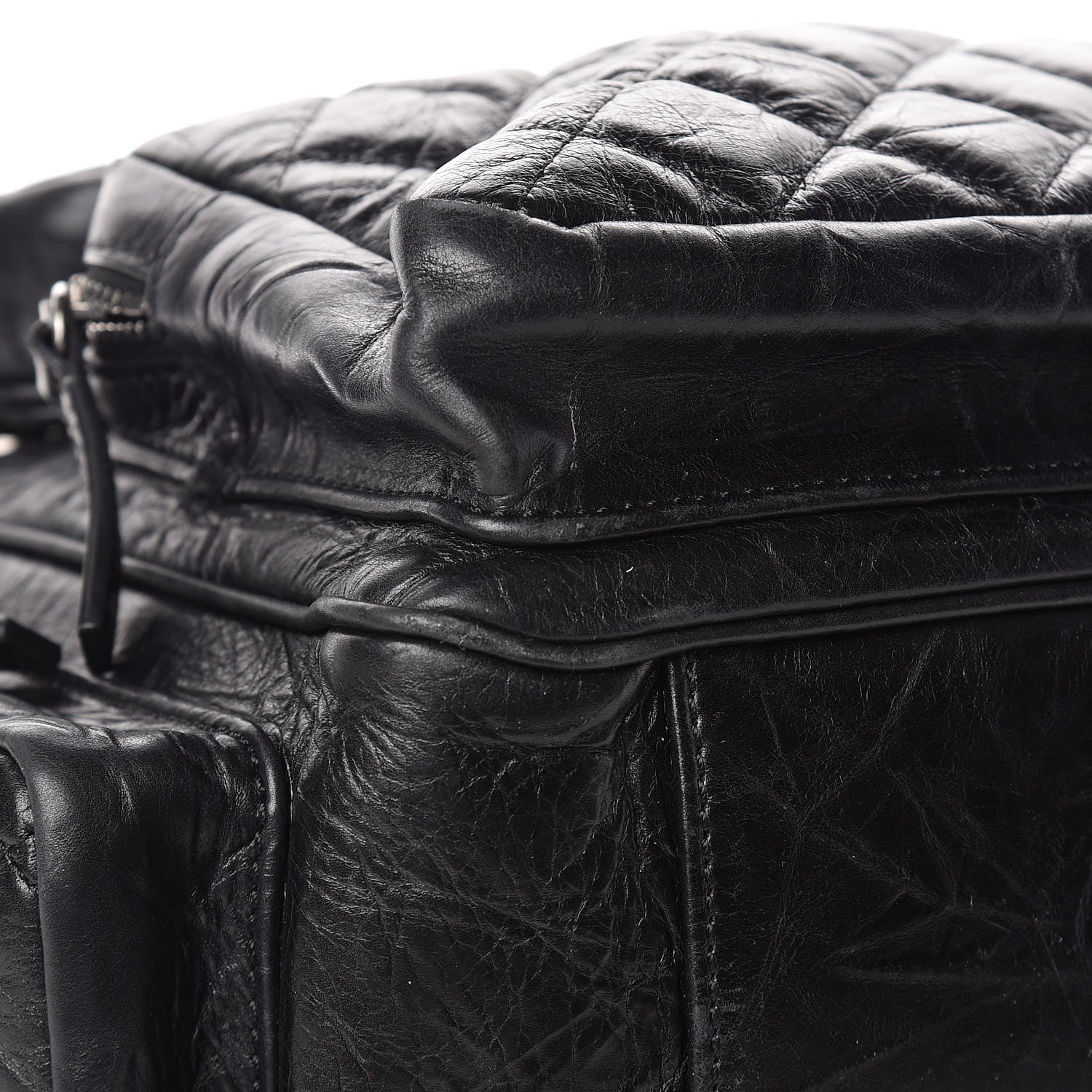 Chanel Aged Calfskin Quilted Large Casual Rock Backpack Black 8 of 15