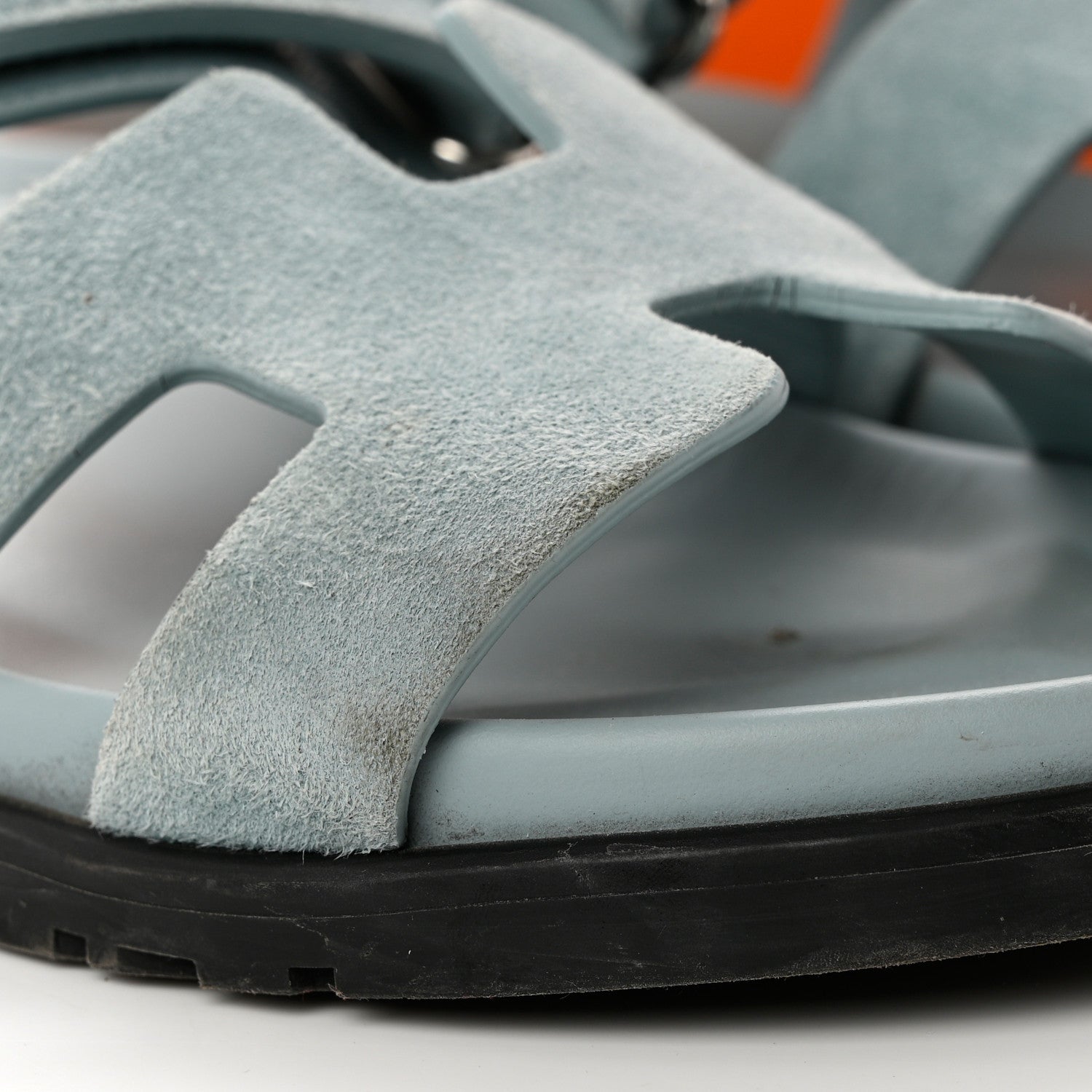 Hermes Suede Goatskin Womens Chypre Sandals 38 Vert D'eau 8 of 12